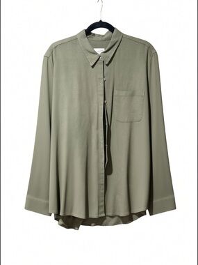 Universal Thread Olive Green Women's Button-Front Blouse